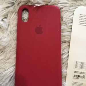 Apple I Phone X silicone finish phone case cranberry color